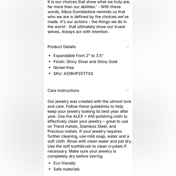 Alex and Ani Harry Potter Its Our Choices Charm Bangle Slide Bracelet - Picture 7 of 7